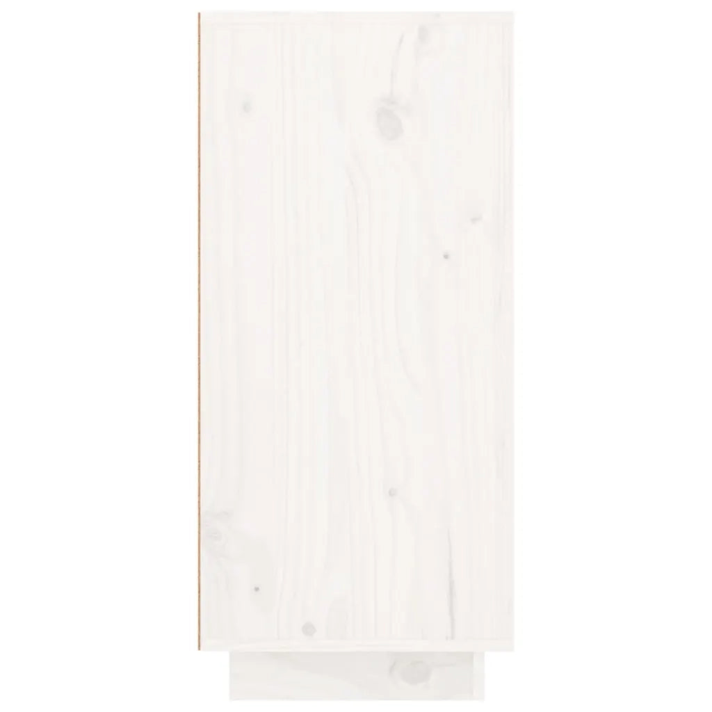 Credenza Bianca 111x34x75 cm in Legno Massello di Pino