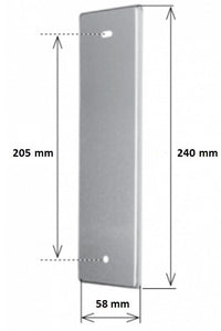 PLACCA 205MM IN ALLUMINIO LUCIDO COPRI AVVOLGITORE MOTORE TAPPARELLA