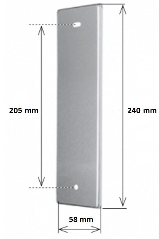 PLACCA 205MM IN ALLUMINIO LUCIDO COPRI AVVOLGITORE MOTORE TAPPARELLA