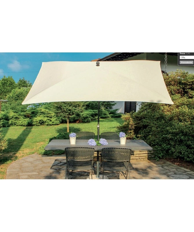 Ombrellone palo centrale Kronos Made in Italy - 200 x 200 cm - Ecru