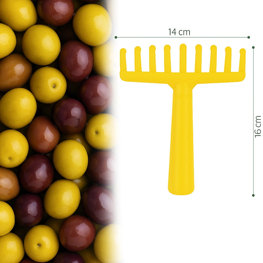 Rastrello per Olive a 9 Denti larghezza 14 Cm, Raccolta Olive, Noci e Nocciole, con Foro per Manico NUMERO ARTICOLI: 10 PZ