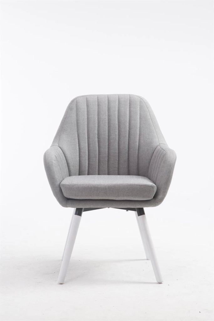 Poltroncina Florian in tessuto grigio,bianco