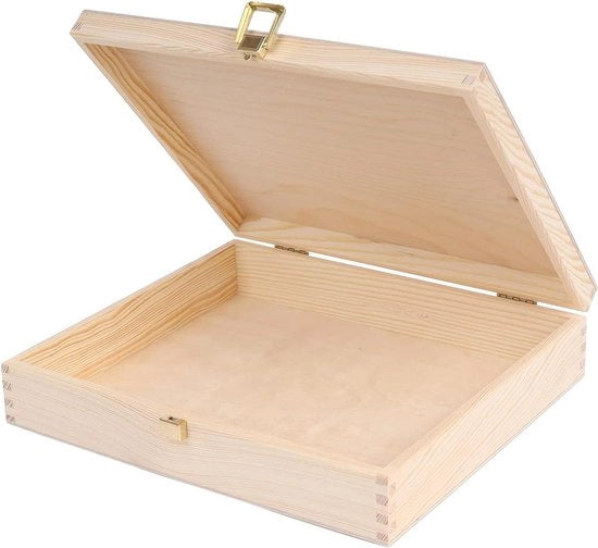 Scatola in Legno da Organizzare - 29 x 25 x 65 cm - Con Coperchio - Legno Naturale Decoupage - Ideale per Oggetti da Gioco Documenti e Attrezzature in Legno Scatola