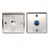 PULSANTE APERTURA PORTE ELEGANTE QUADRATO IN ACCIAIO INOX COM, NO/NC PB02