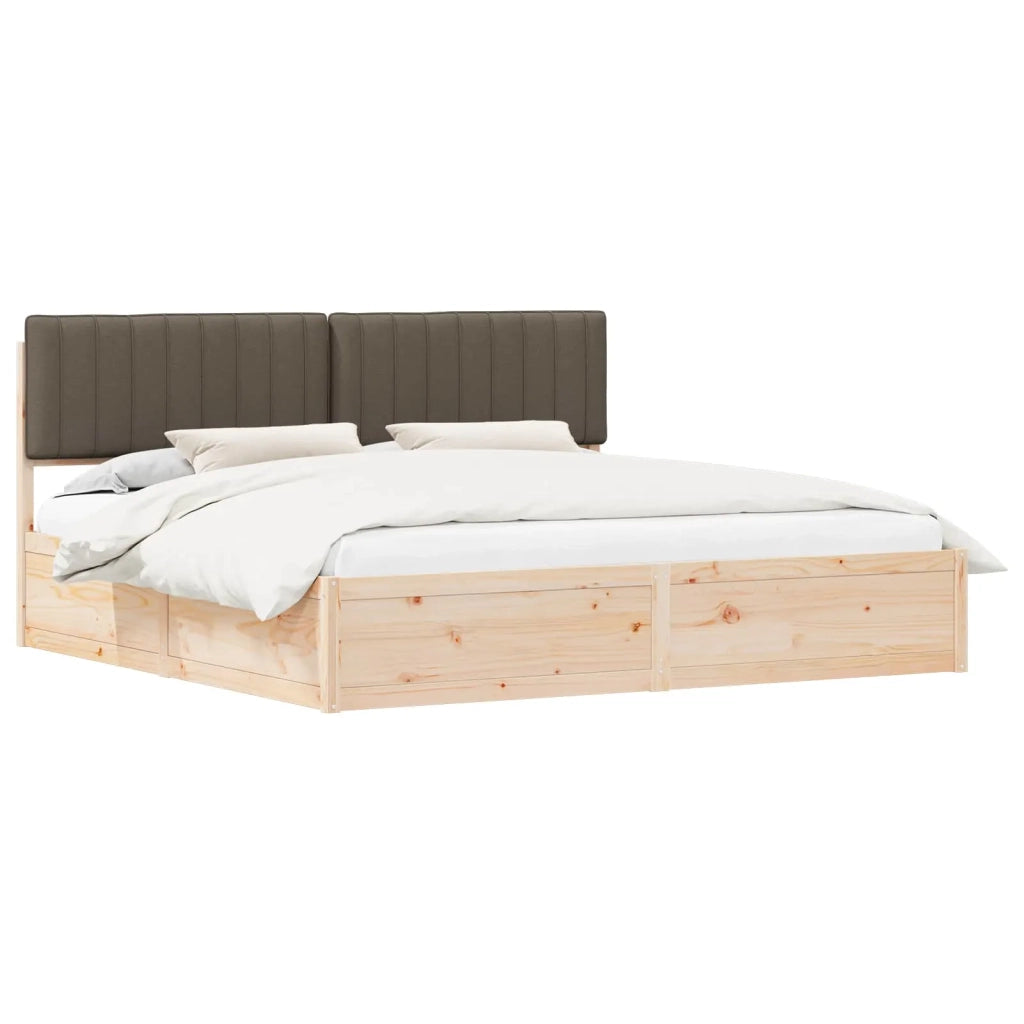 Letto con Testiera Rivestita Talpa 200 x 200 cm Pino massello 3398212