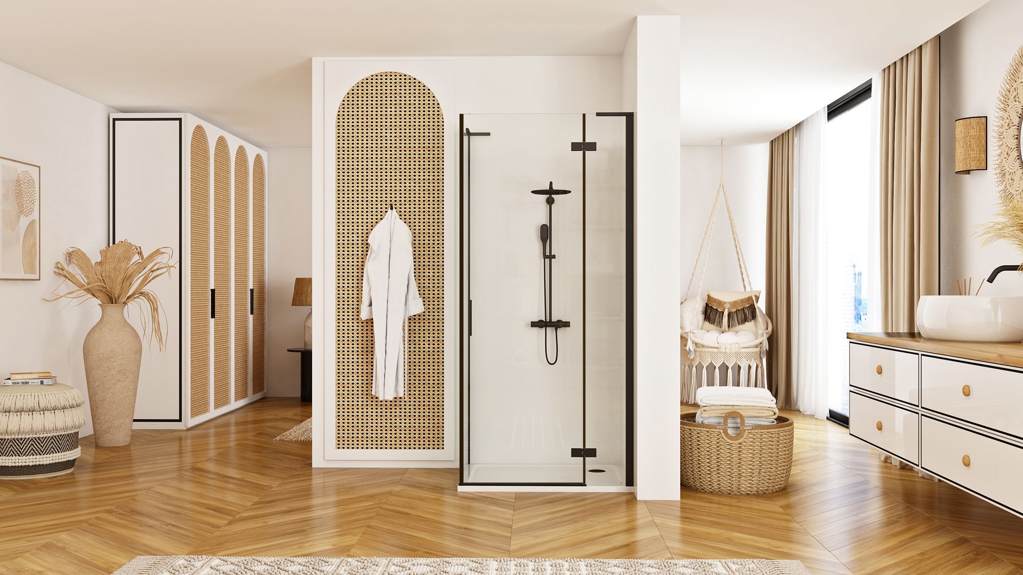 Cabina Doccia Rea Hugo Black 100x90