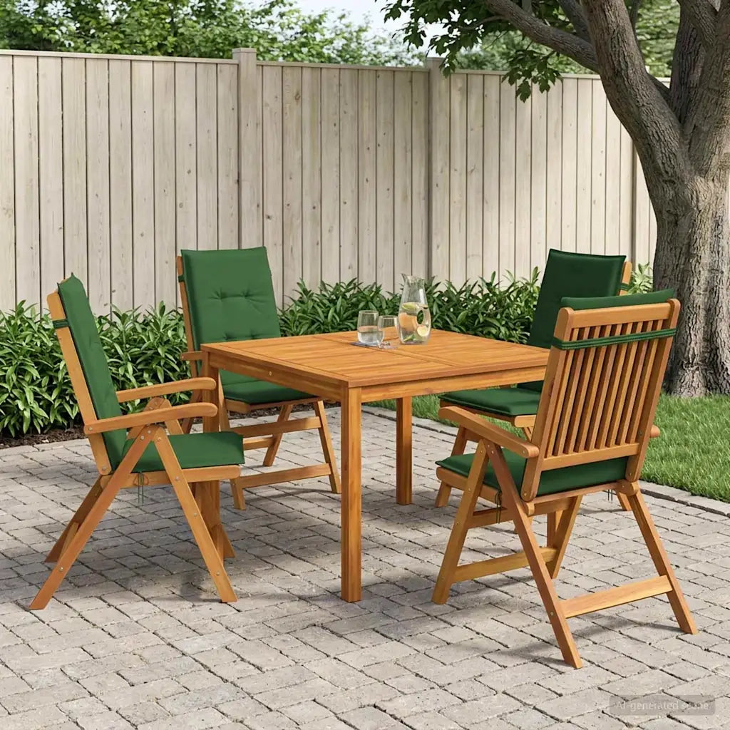 Set da pranzo da giardino 5 pezzi 5 pz Naturale 3434619