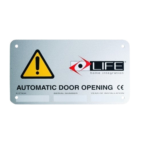 TABELLA SEGNALETICA DI SICUREZZA LIFE TL 1AM0390000 AUTOMAZIONE AUTOMATISMI