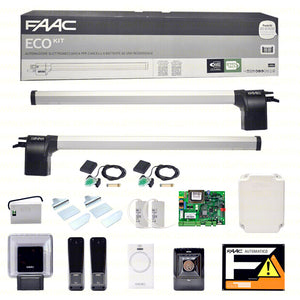 105632445 FAAC ECO KIT 230V GREEN CANCELLO BATTENTE + 2 SAFECODER AUTOMAZIONE