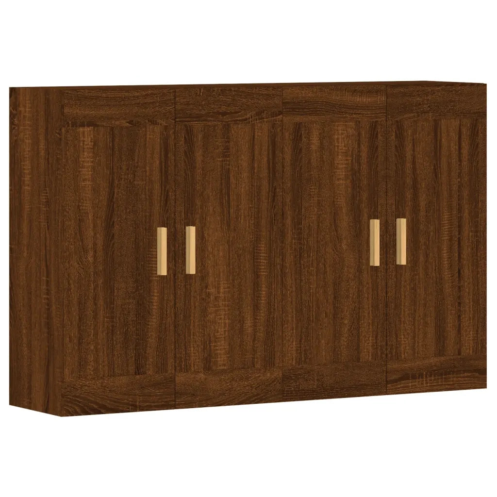 Armadietti a Parete 2 pz Rovere Marrone in Legno Multistrato 3197904