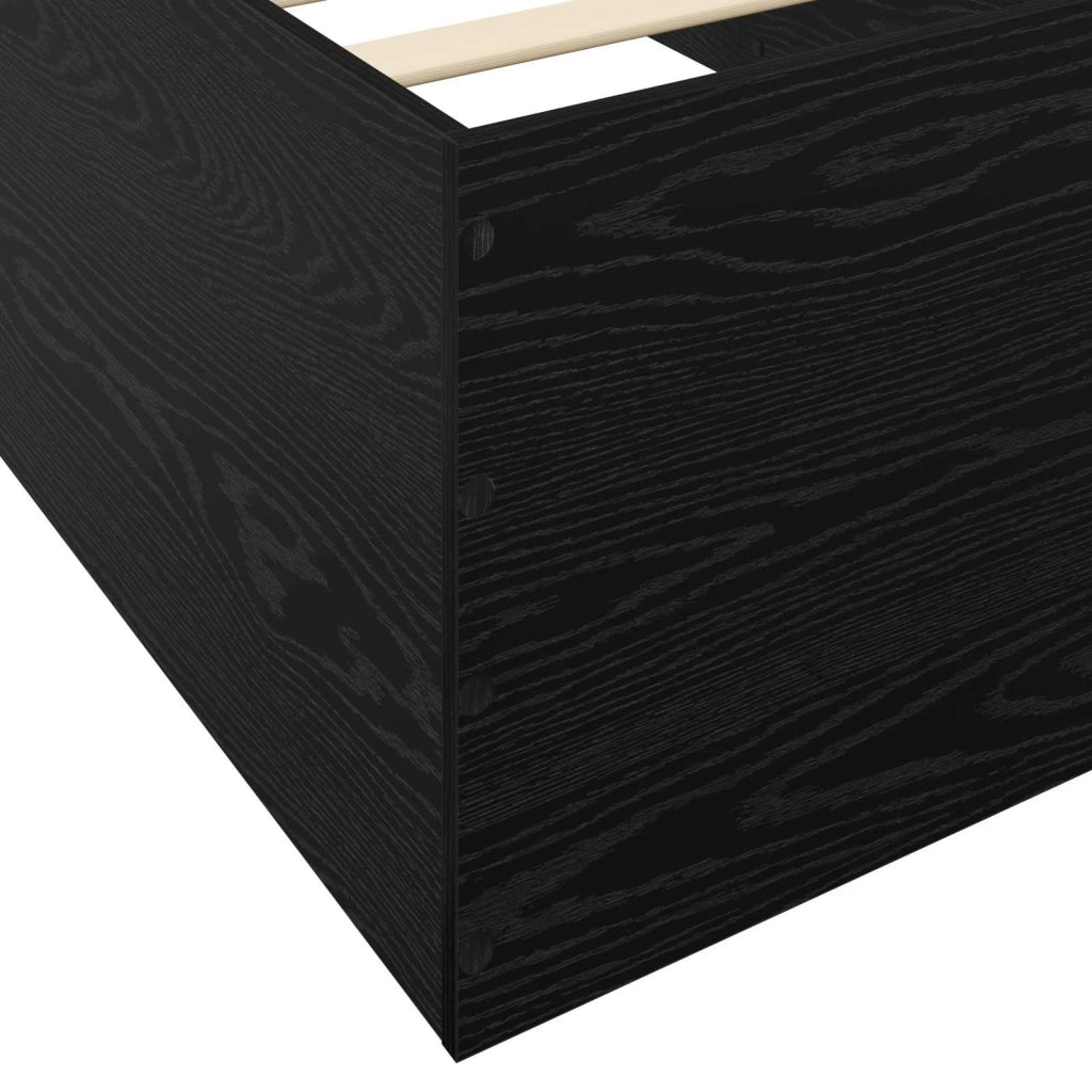 Struttura letto a pavimento Rovere Nero 80 x 200 cm 3429539