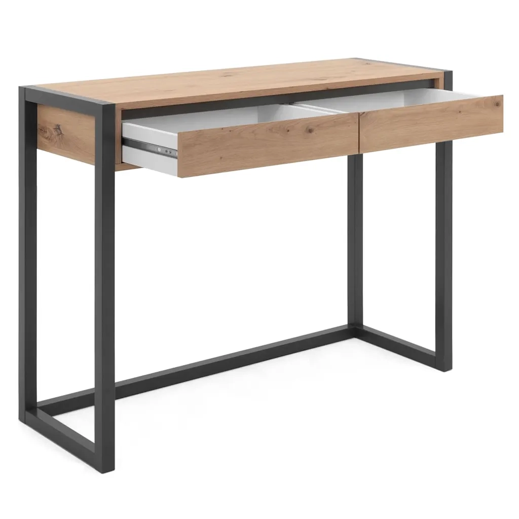 Finori Tavolo Consolle Denver 44 Rovere Artigianale e Grigio Antracite 441179