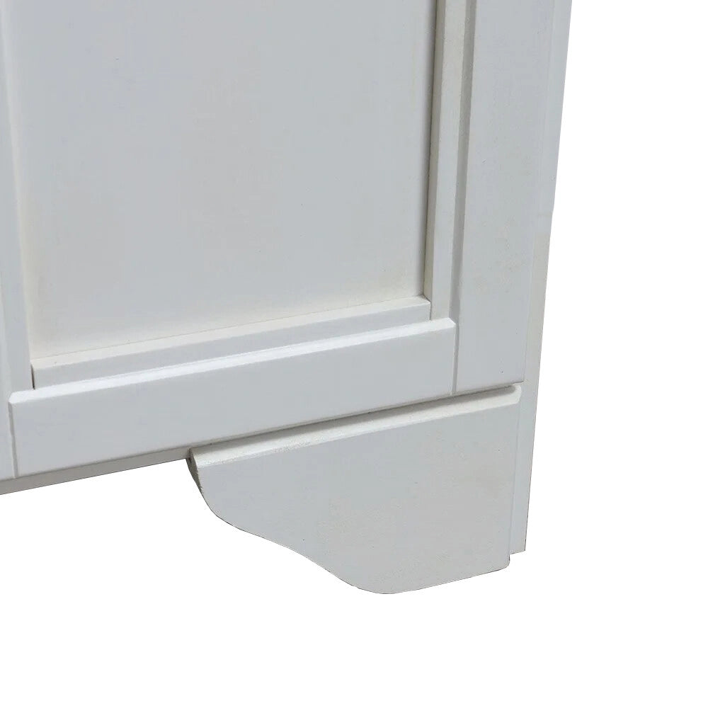 Mobile bagno a terra 75 cm bianco decape con lavabo e specchio Romantica