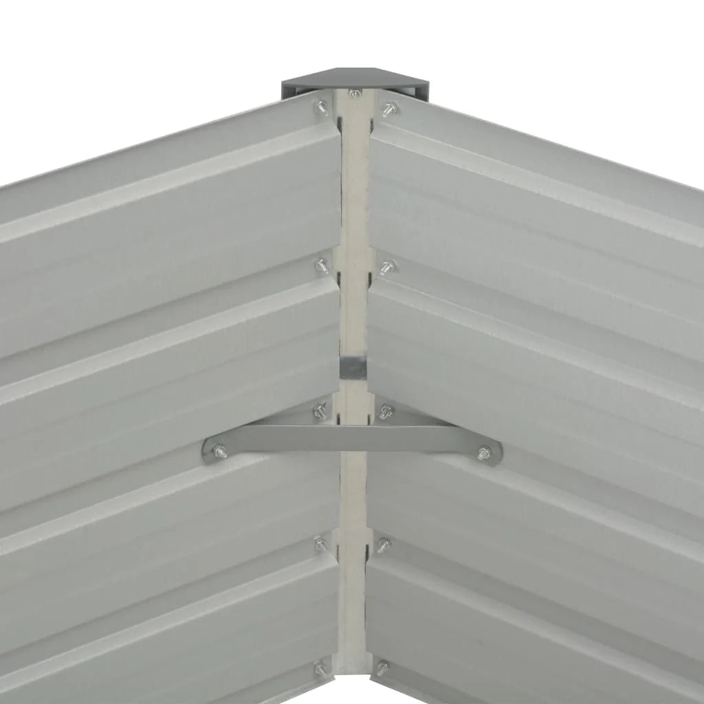 Fioriera rialzata per piante e fiori giardino 129 x 129 x 46 cm acciaio zincato verde 02_0000791