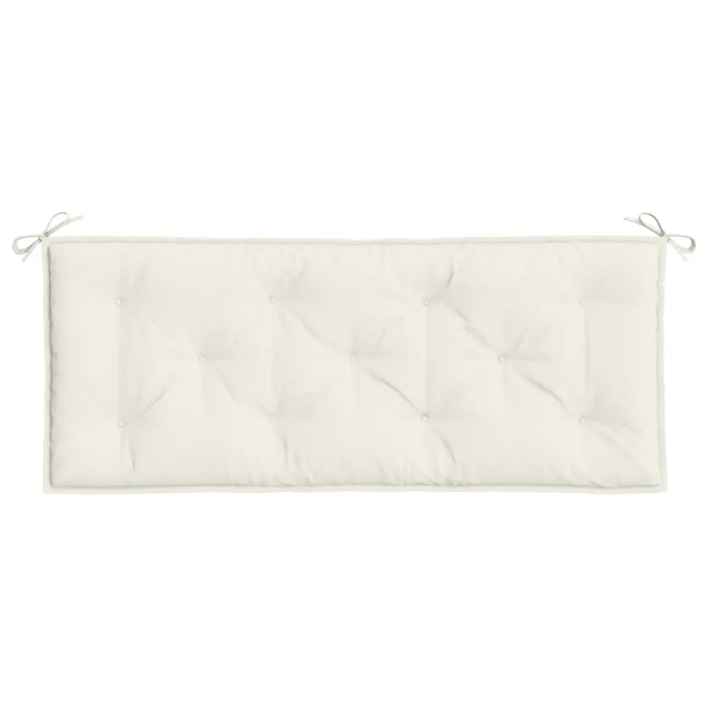 Cuscini Panca Giardino 2 pz-Set di 2 Cuscini per panchina da esterno Crema M¨¦lange 120x50x7 cm in Tessuto