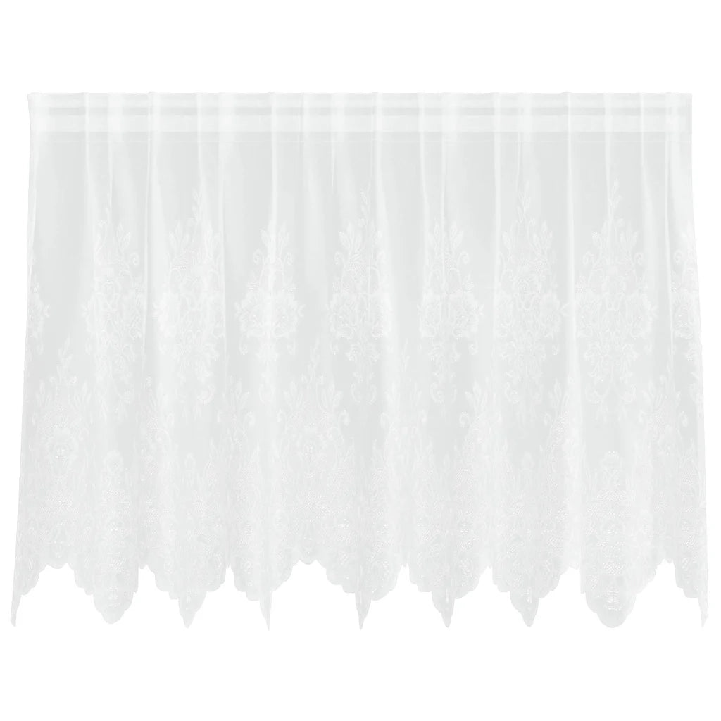 vidaXL Tende con tende Floreale Bianco 200 x 100 cm Poliestere