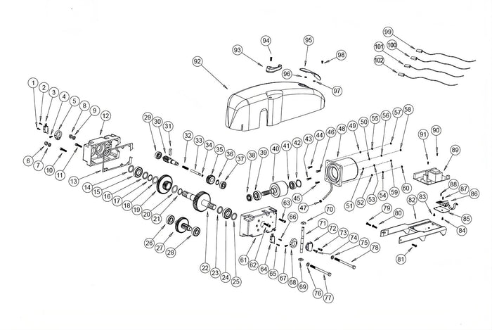 100030 MOTORIDUTTORE COMPLETO BASIC BAZER RICAMBIO