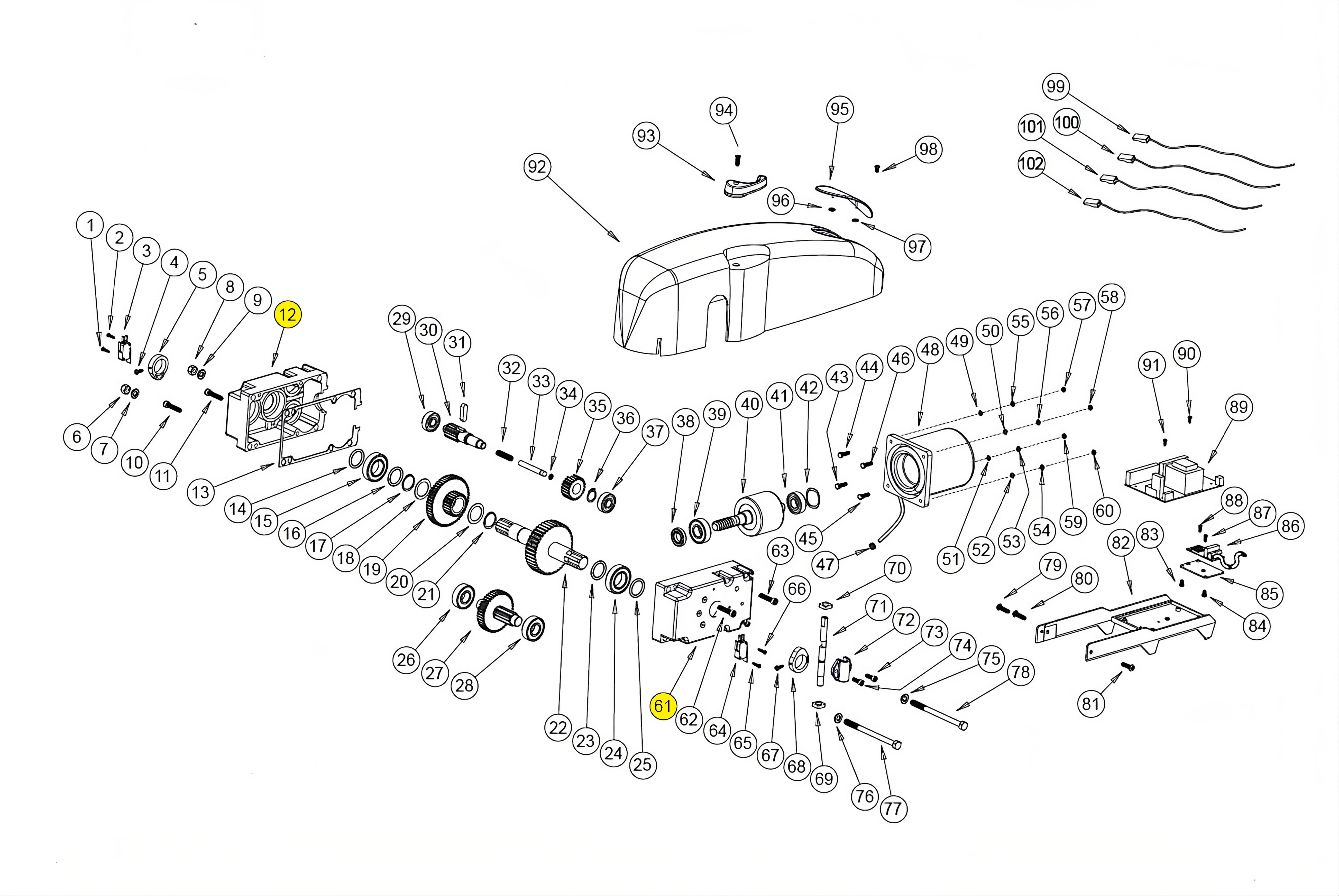121350 SCATOLA MOTORE ALLUMINIO BASIC BAZER RICAMBIO