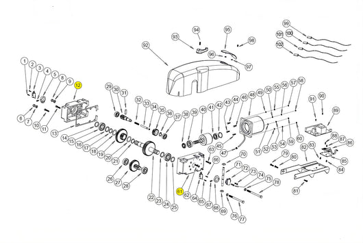 121350 SCATOLA MOTORE ALLUMINIO BASIC BAZER RICAMBIO