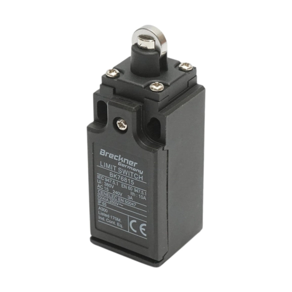 Finecorsa con attuatore a pistone e rullo orizzontale 250V/380V, 10A IP65 Breckner Germany