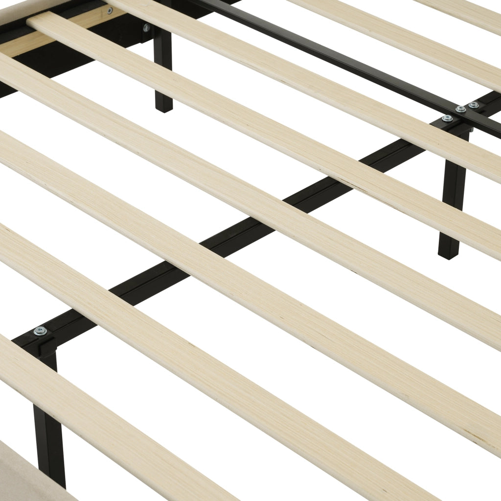 LETTO imbottito LED 90x190 cm beige con testiera regolabile