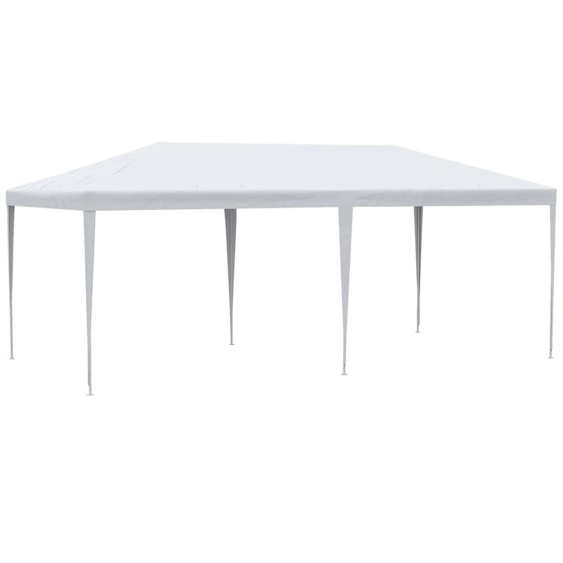 GAZEBO DA GIARDINO PER EVENTI CON 4 PARETI RIMOVIBILI CON FINESTRE 5.8X2.9X2.5M BIANCO