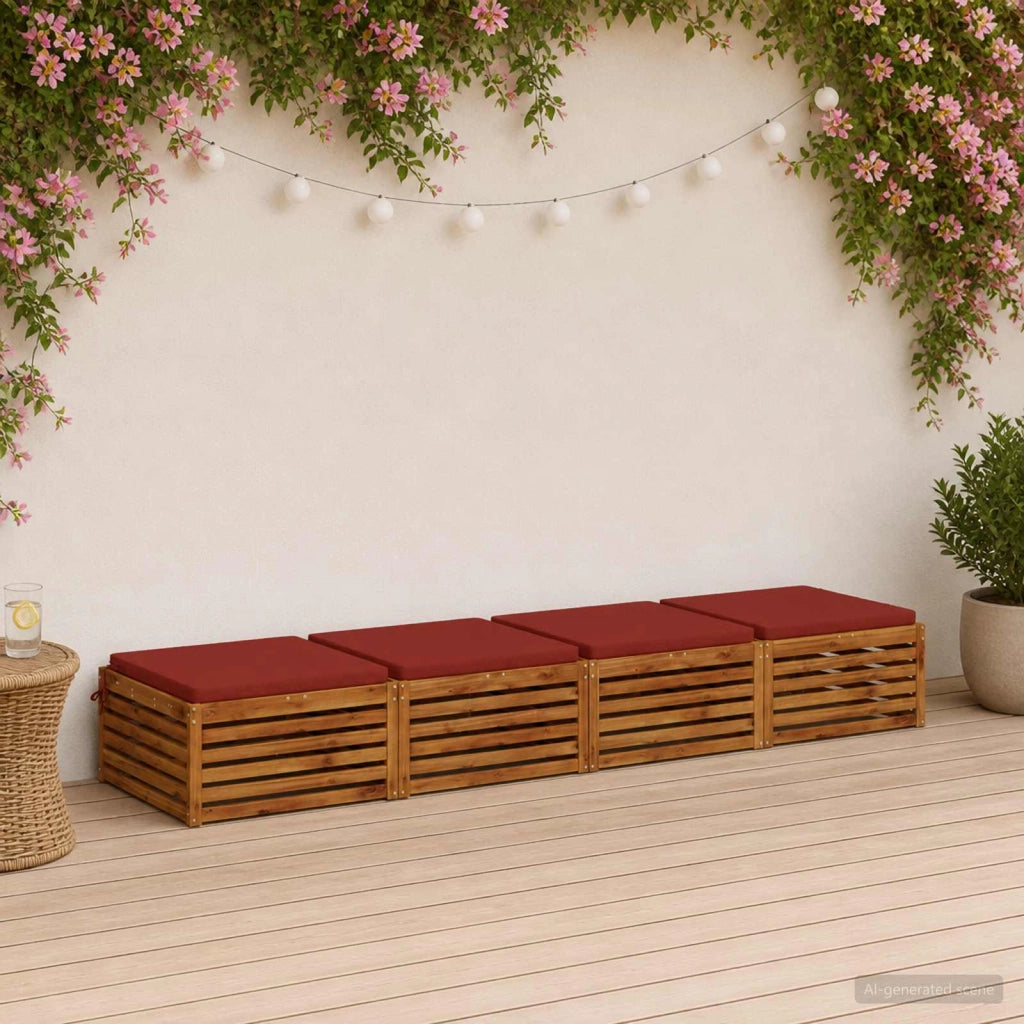 Cuscini per Sedia in 4 Pezzi SOEST 4 pz 100% Poliestere Rosso 944660