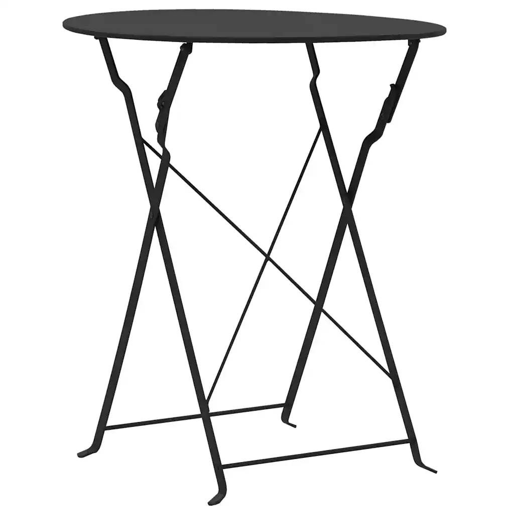 Set da Bistrot 3 pz | Set Salotto da Giardino in Acciaio Nero