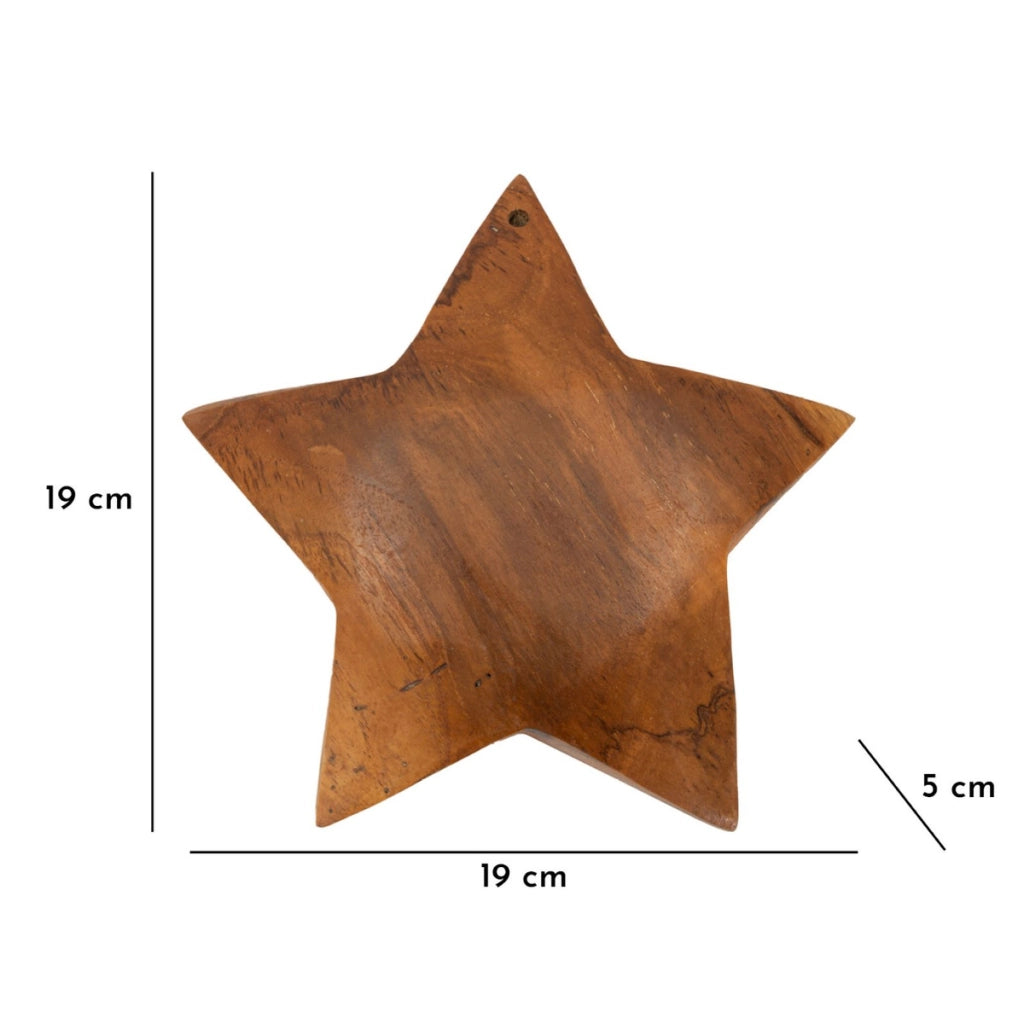 Scultura Star 1, Marrone, Legno, 19x5x19 cm