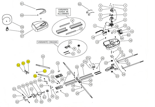 100405/4 KIT ATTACCO A PORTA UTILE UNIKO RICAMBIO