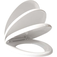 Sedile wc con abbassamento automatico in bianco, antibatterico