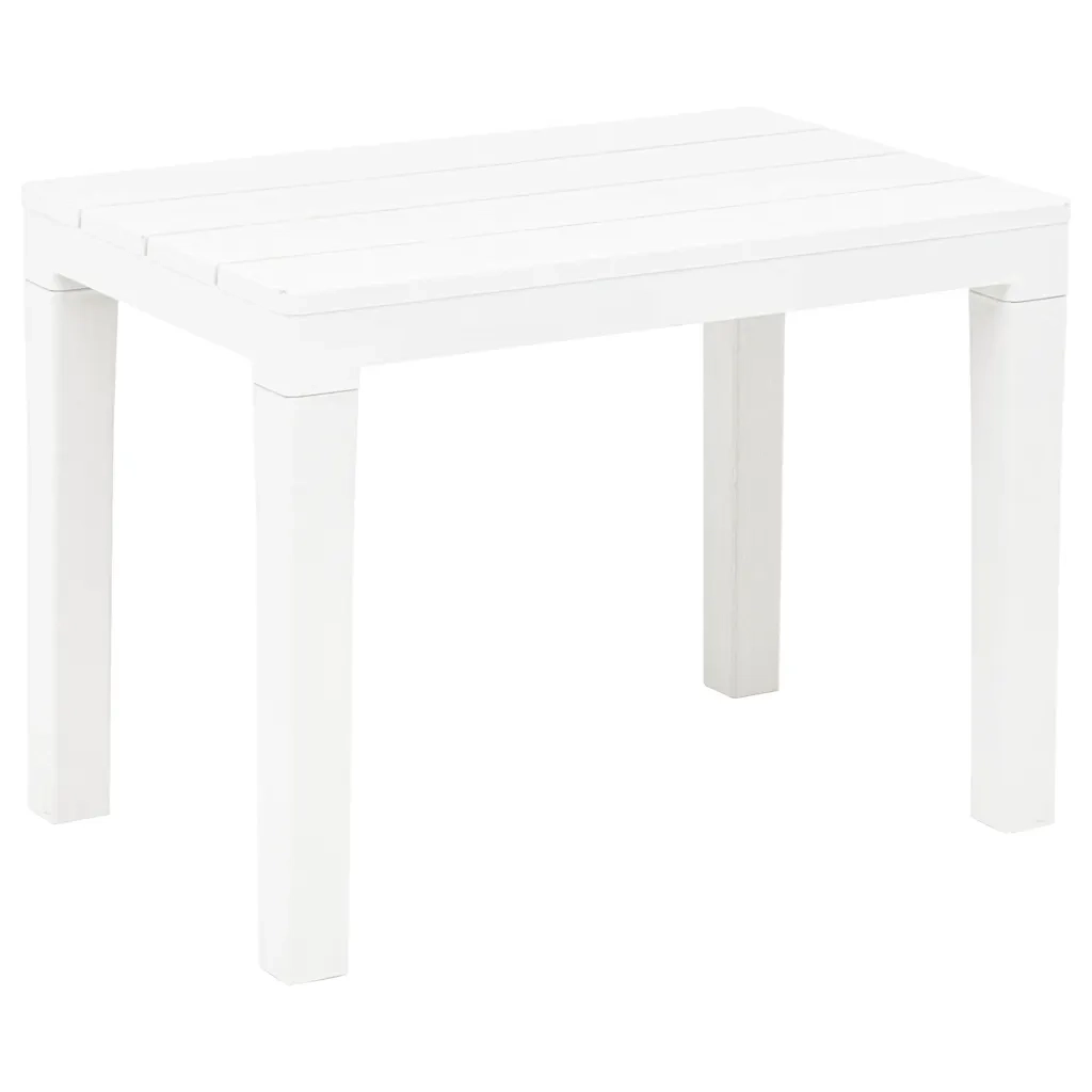 Tavolo da Giardino | Tavolino da esterno con 2 Panche in Plastica Bianco