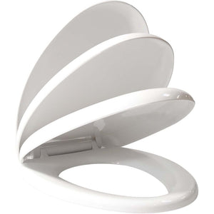 Sedile wc con abbassamento automatico in bianco, antibatterico