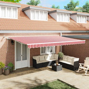 Tenda Retrattile Rosso e Bianco 500 × 350 cm 3331496
