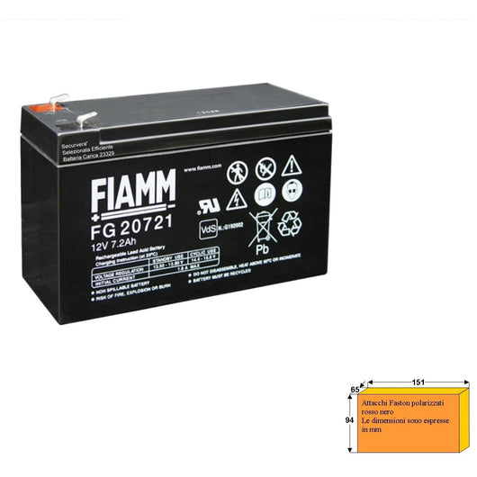 BATTERIA RICARICABILE FIAMM 12V 7,2AH Securvera SF-172BRFSCSA