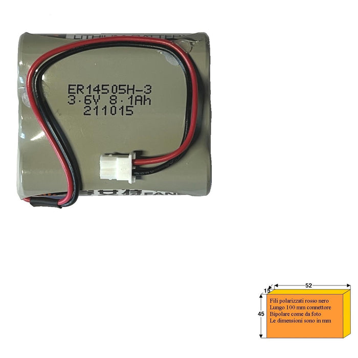 PILE IN BATTERIA LITIO DUE IN SERIE 3,6V 8,1AH RICAMBIO Securvera SV-B3CPASCDVB