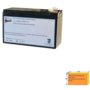 BATTERIA RIARICABILE SECUR 12V 7,0AH PB VRLA Securvera SV-170BRFSCSA