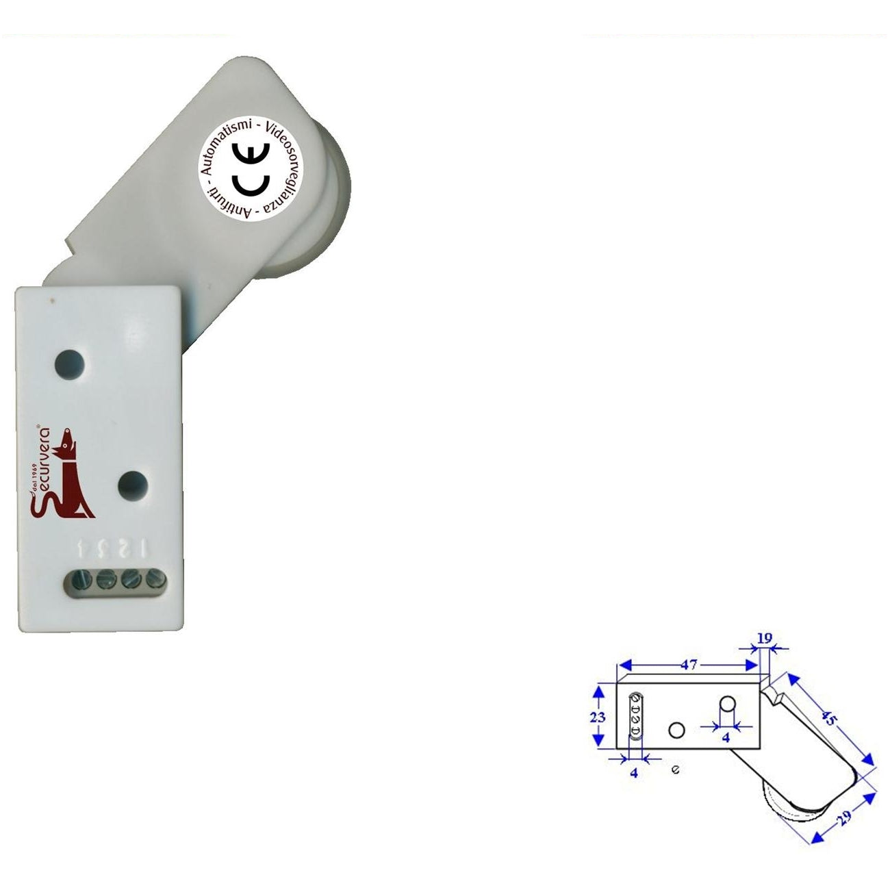 ROTELLO CONTATTO ALLARME A PASSAGGIO Securvera SE-RCBURCVAPE