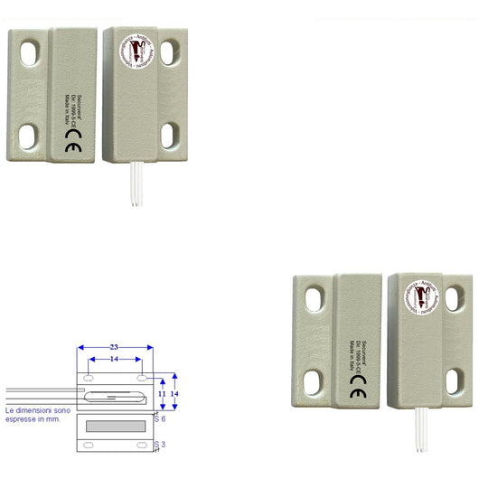 2 MICROCONTATTI MAGNETICI NC A MATTONCINO DA ESTERNO Securvera ST-100DMCFEPE