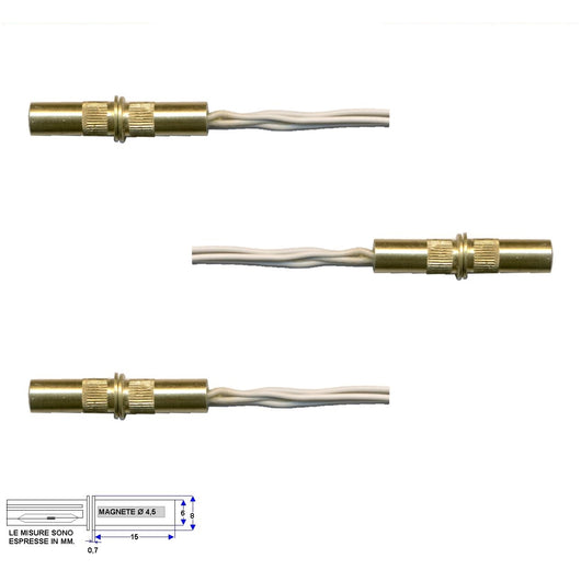 3 MINICONTATTI MAGNETICI DA INCASSO CILINDRICI A CHIODO Securvera ST-105TCMOCOC