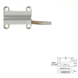 CONTATTO MAGNETICO A MATTONCINO DA ESTERNO CONTATTO NC Securvera ST-400CMMBFTB