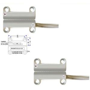 2 CONTATTI MAGNETICI A MATTONCINO DA ESTERNO CONTATTO NC Securvera ST-400DMMBFTD