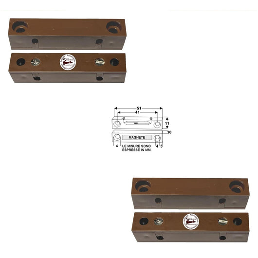 2 CONTATTI MAGNETICI DA ESTERNO PER INFISSI NON FERROSI Securvera ST-41MCMEP2SB