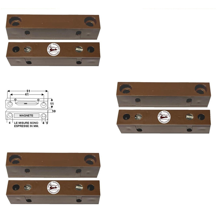 3 CONTATTI MAGNETICI DA ESTERNO PER INFISSI NON FERROSI Securvera ST-41MCMEP3SD