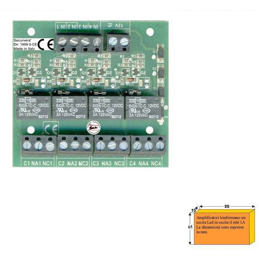 4 AMPLIFICATORI DI TENSIONE +/- DA 1,5 V Securvera SS-OCAQRTATRA