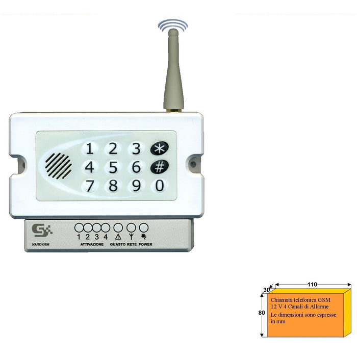 CHIAMATA TELEFONICA GSM Securvera SS-GNCA4BLMTA