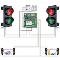 KIT IMPIANTO SEMAFORICO 2 LUCI 24 LED ROSSI 24 LED VERDI Securvera SK-SDLIS2L2FA