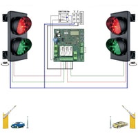 KIT IMPIANTO SEMAFORICO 2 LUCI 24 LED ROSSI 24 LED VERDI Securvera SK-SDLIA2S2LA