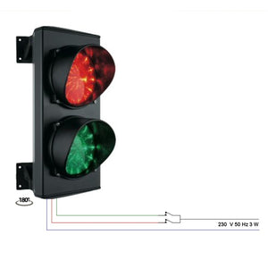 SEMAFORO 2 LUCI 24 LED VERDI E ROSSI 230V IP65 Securvera SS-SDLS2LEVRE