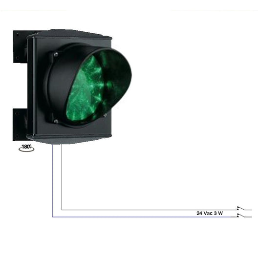 SEMAFORO VETRO Ø 124mm LUCE VERDE 24 LED 24Vac IP65 Securvera SS-SLVS1LGIRE